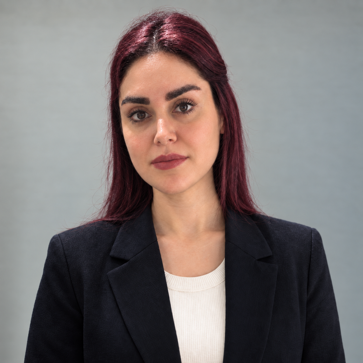 Anahita Mousavi wearing a dark blazer
